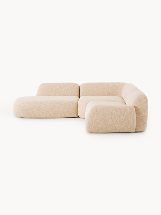 Wolke Modular Corner Sofa with Chaise Longue, Bouclé, 4-Seater