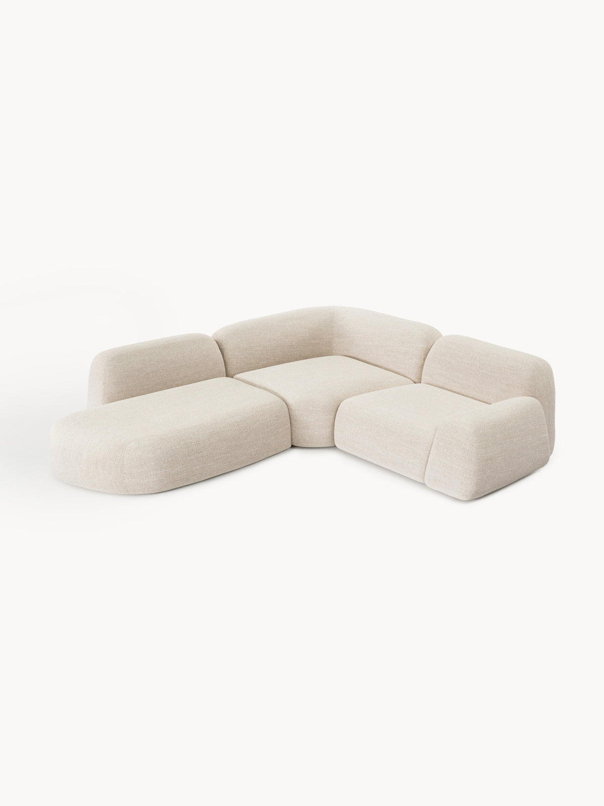 Wolke Modular Corner Sofa with Chaise Longue, Bouclé, 4-Seater