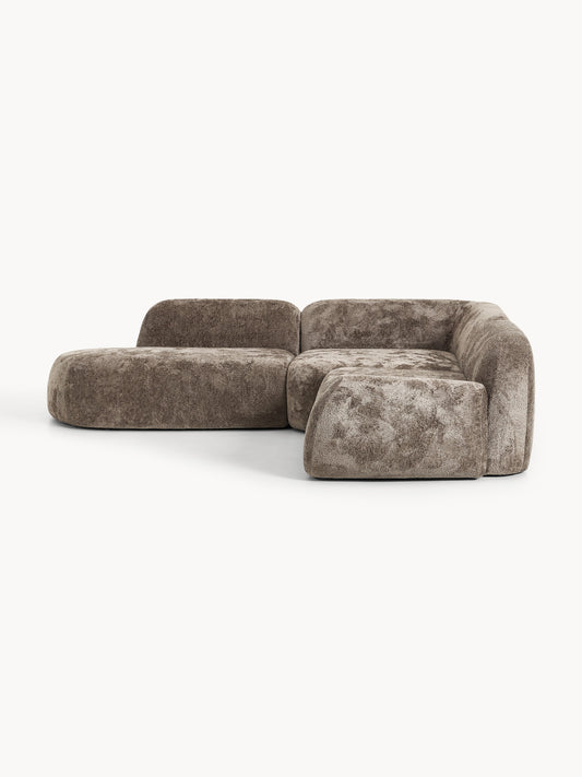 Wolke Modular Corner Sofa with Chaise Longue, Teddy Bouclé, 4-Seater