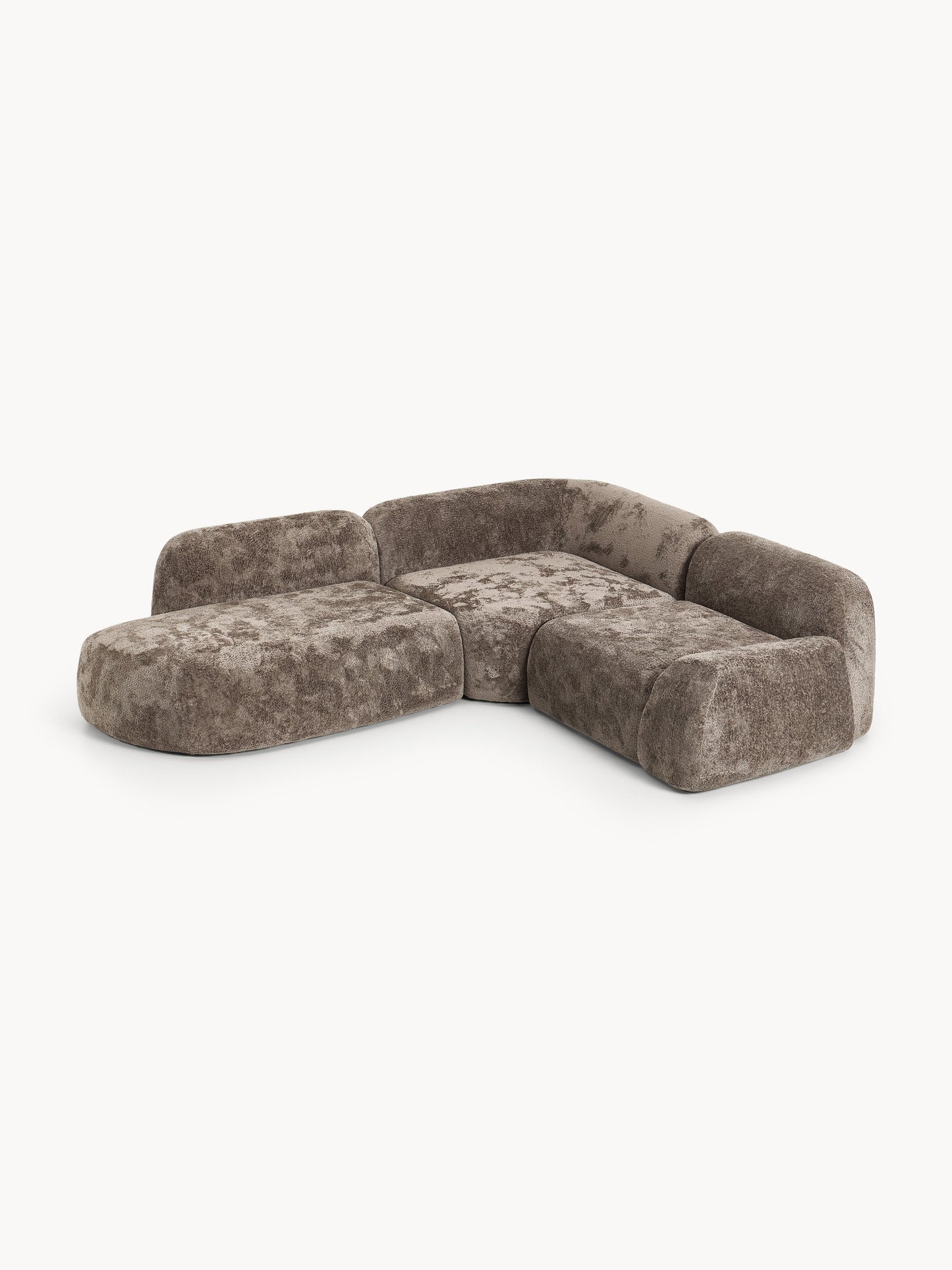 Wolke Modular Corner Sofa with Chaise Longue, Teddy Bouclé, 4-Seater