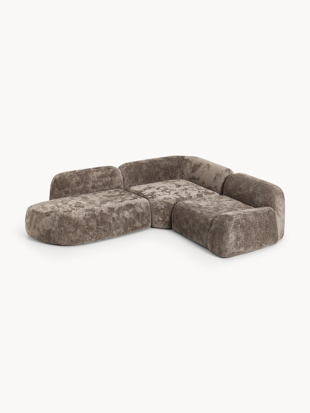 Wolke Modular Corner Sofa with Chaise Longue, Teddy Bouclé, 4-Seater