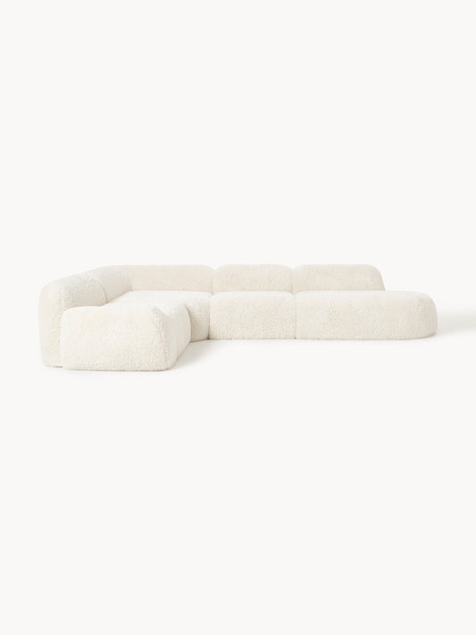 Wolke Modular Teddy Corner Sofa, XL, with Chaise Longue