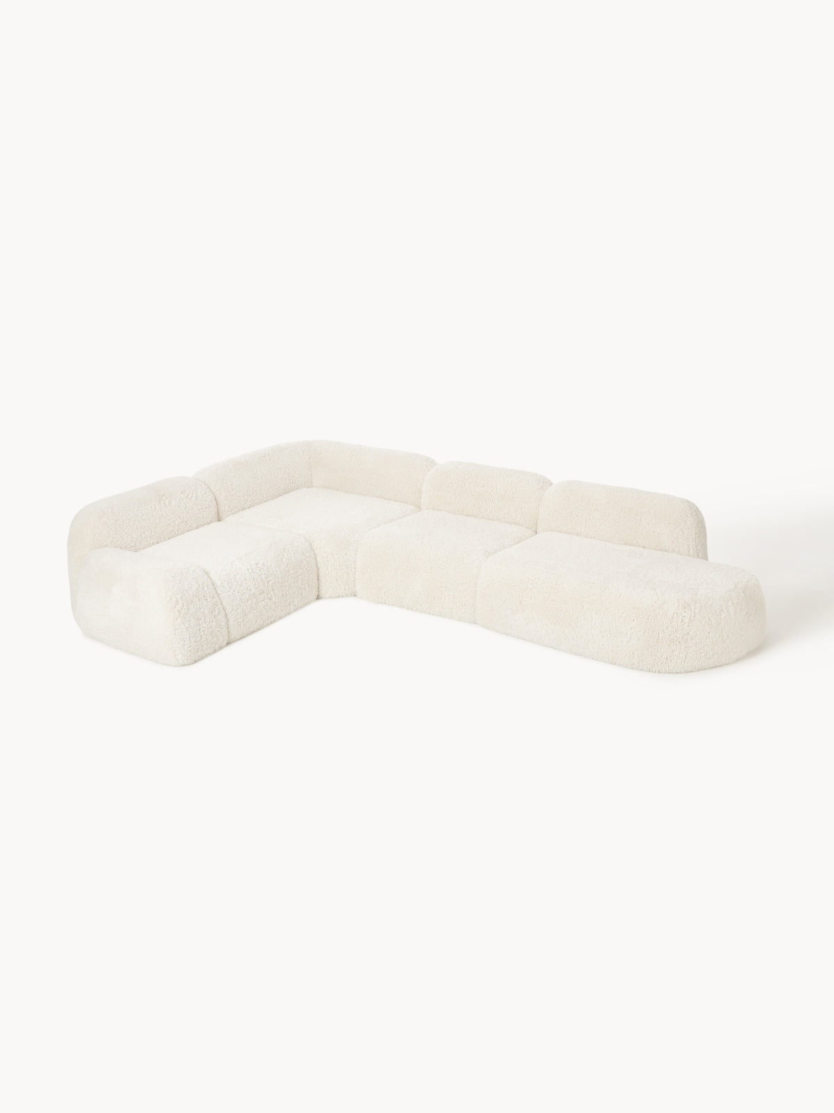 Wolke Modular Teddy Corner Sofa, XL, with Chaise Longue