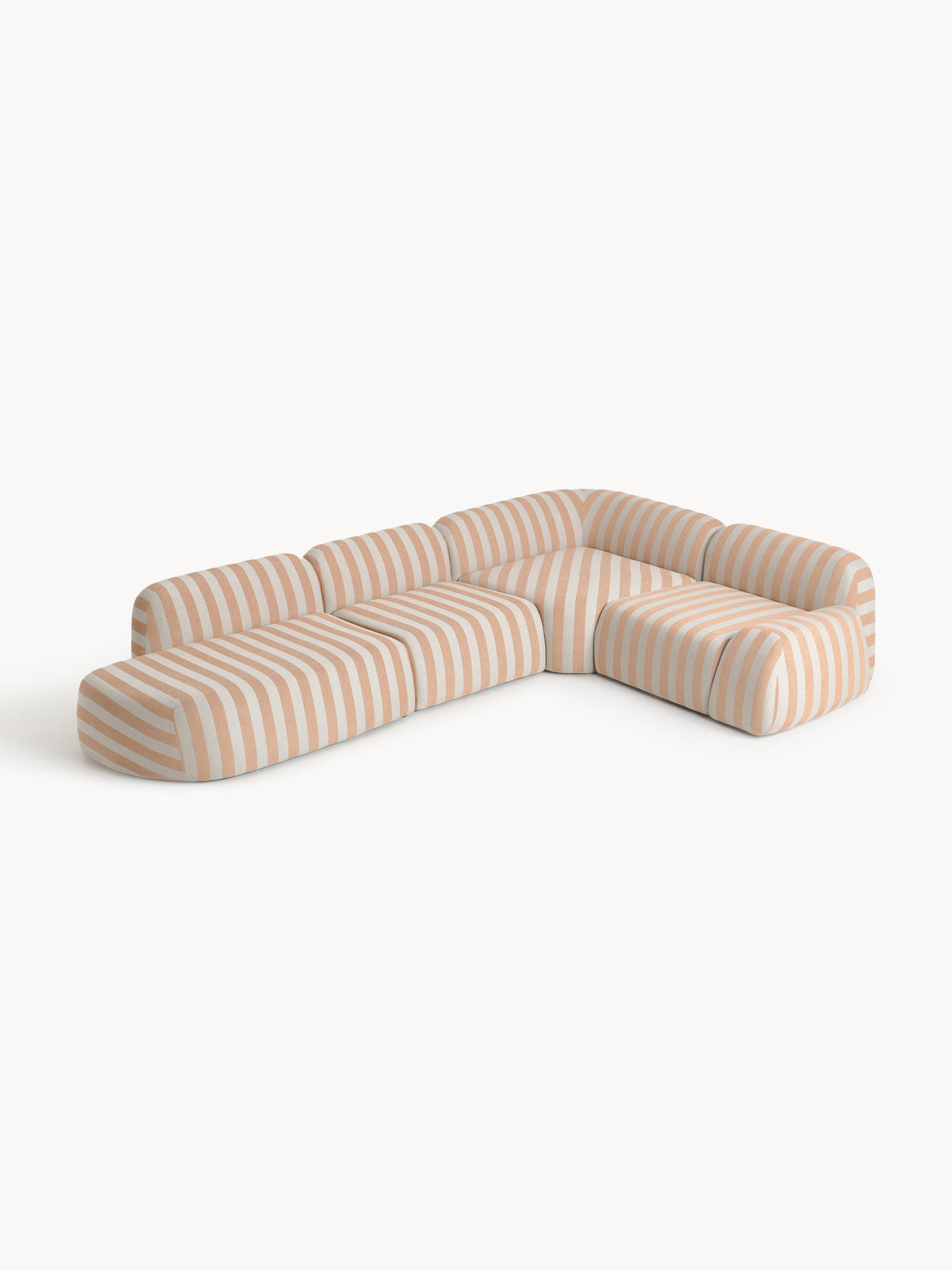 Wolke Modular XL Corner Sofa, Striped, with Chaise Longue