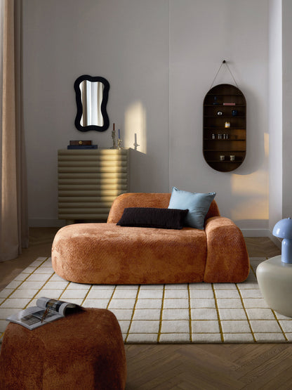 Wolke Sofa with Chaise Longue, Teddy Bouclé, 2-Seater
