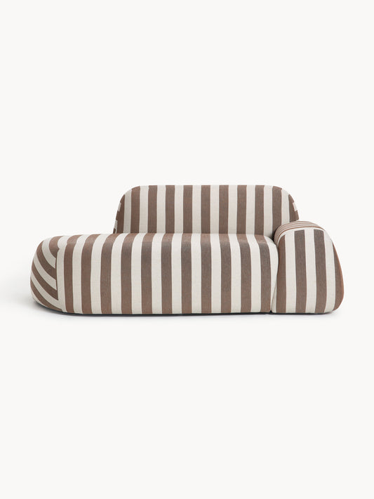 Wolke Striped Sofa with Chaise Longue, 2-Seater