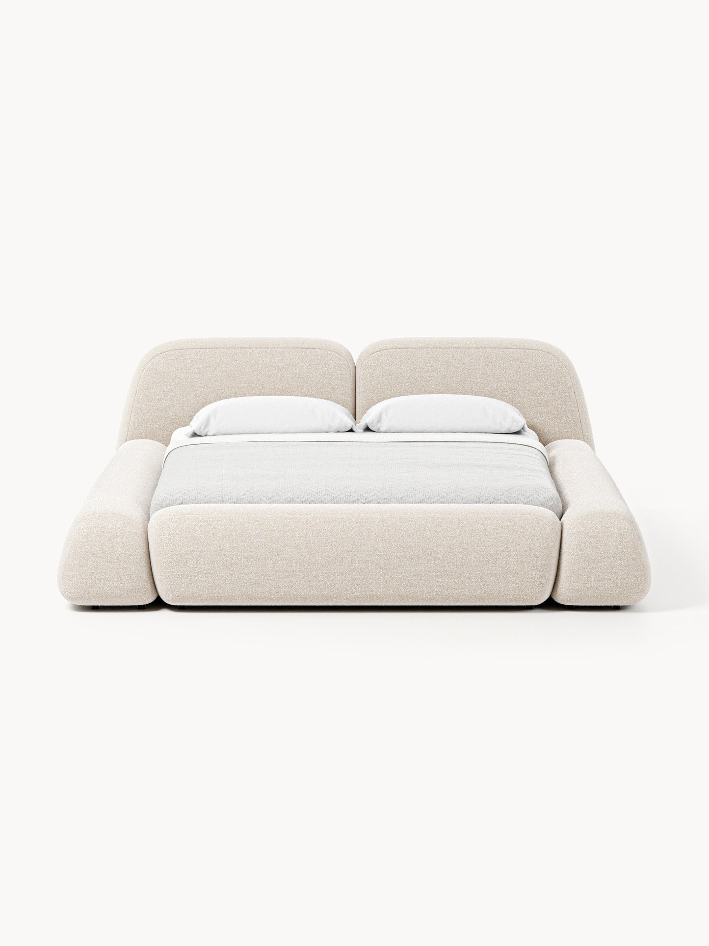 Wolke Upholstered Bed, Bouclé