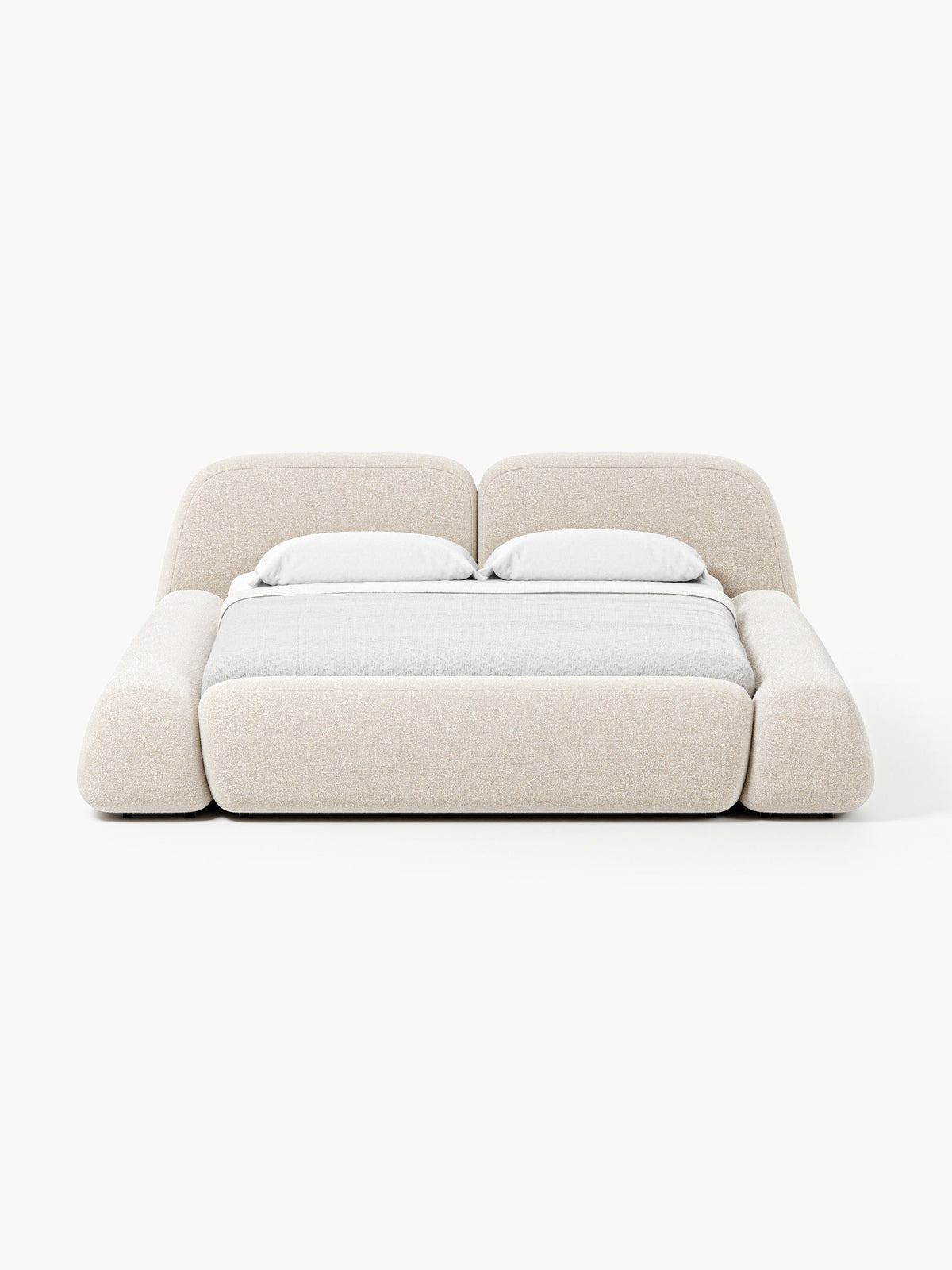 Wolke Upholstered Bed, Bouclé